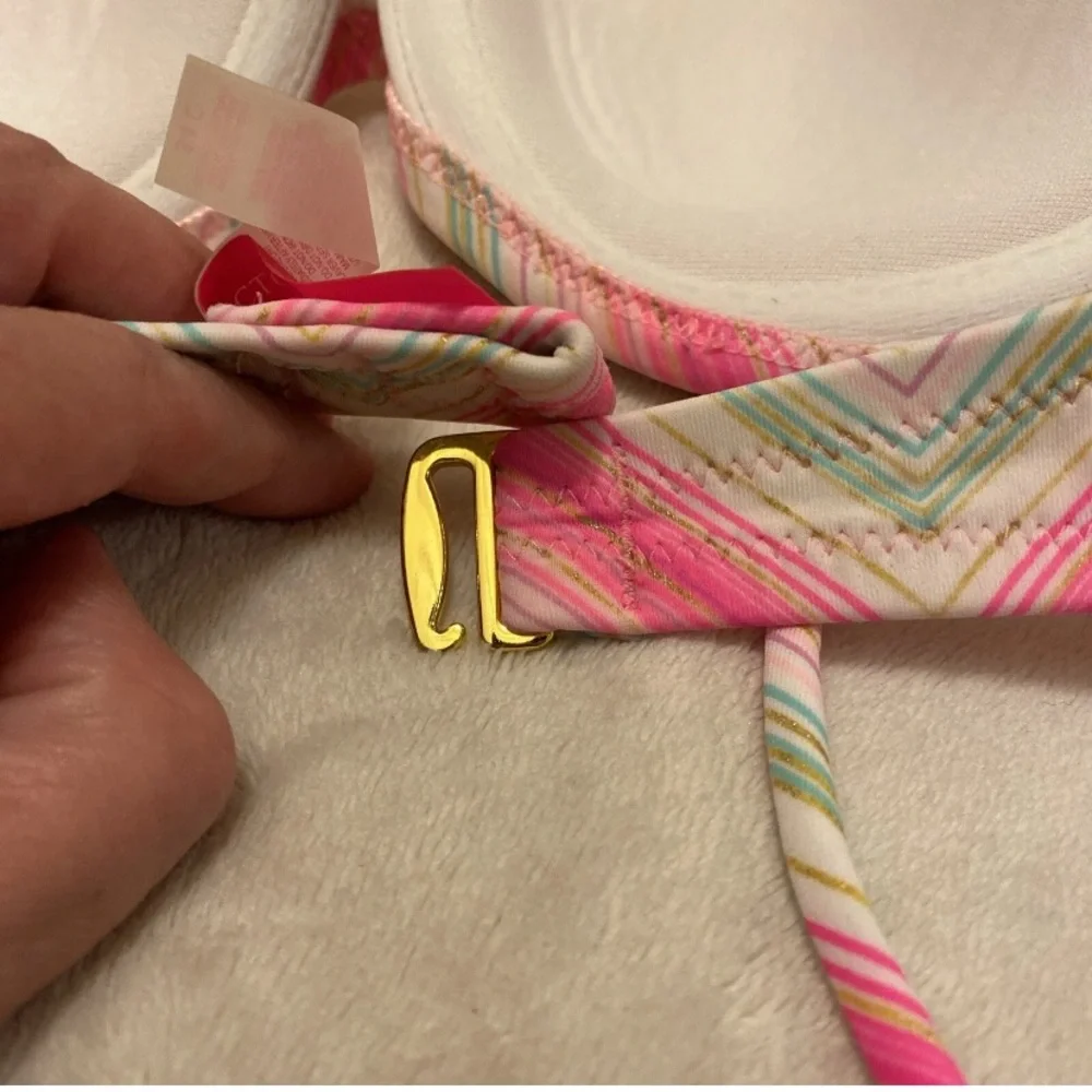 Victoria's Secret Pink and Green Chevron Bikini